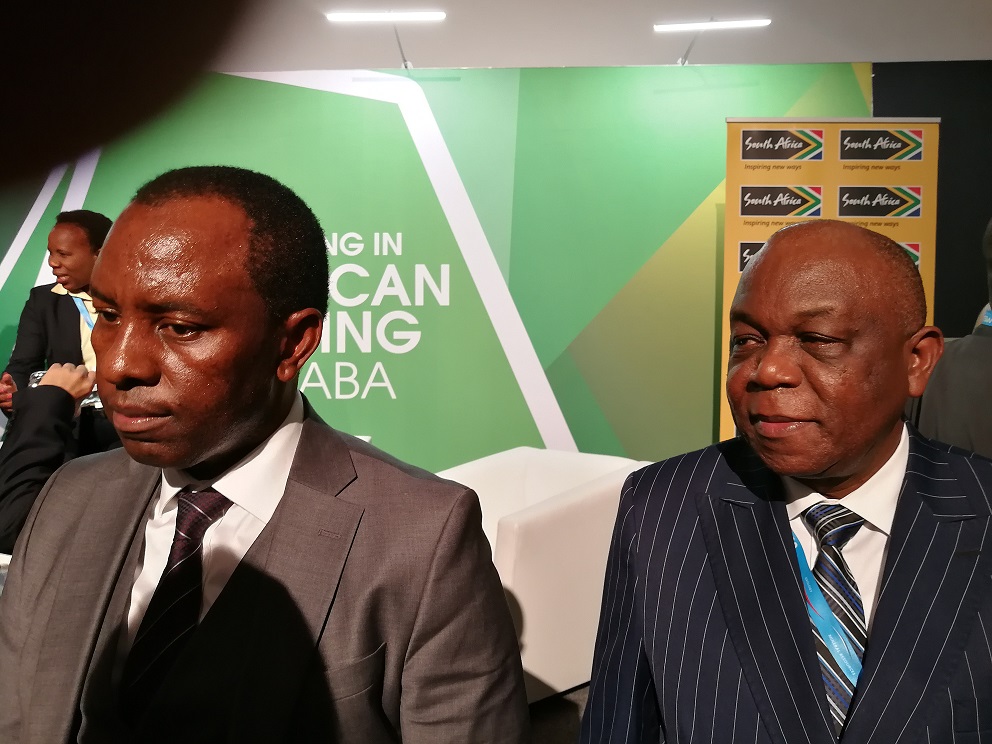 Rencontre entre son Excellence Léopold MBOLI-FATRAN, Ministre des Mines et de la Géologie et son Homologue Sud-Africain en marge du MINING INTERNATIONAL INDABA, organisé à Cape-Town en Afrique du Sud.