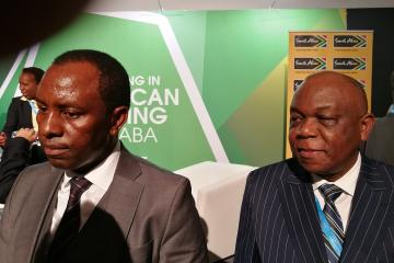 Rencontre entre son Excellence Léopold MBOLI-FATRAN, Ministre des Mines et de la Géologie et son Homologue Sud-Africain en marge du MINING INTERNATIONAL INDABA, organisé à Cape-Town en Afrique du Sud.